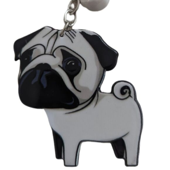 Dog Charm Keychain Keyholder Pug Frenchie Design - Picture 4 of 7